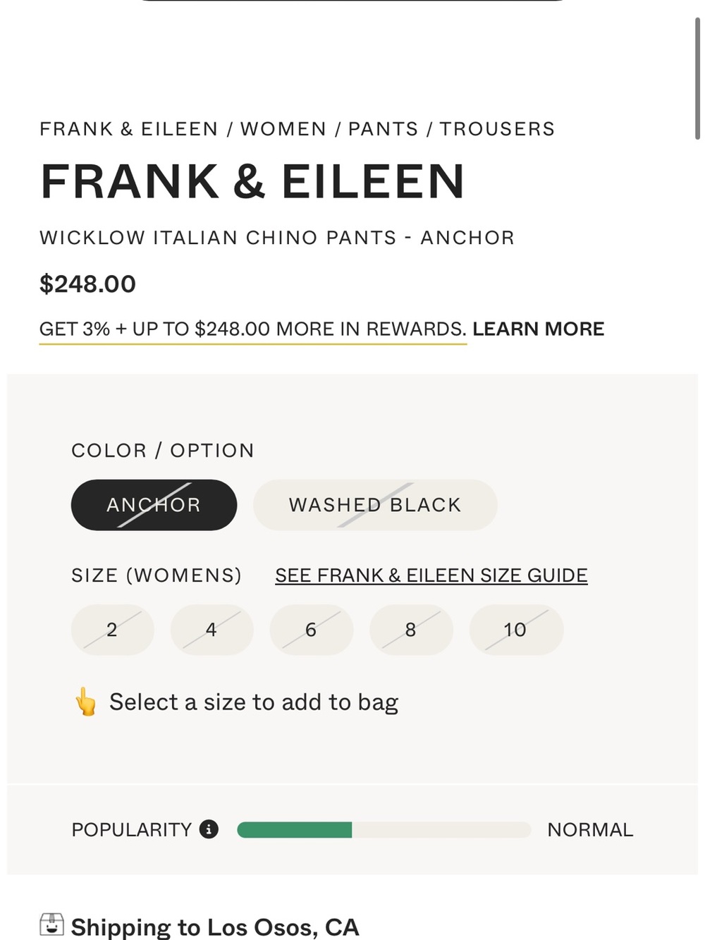 Frank & Eileen Wicklow Italian Chino Cotton Blend Trouser 8 in Charcoal Gray - Picture 13 of 13